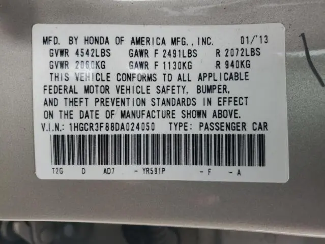 2013 HONDA ACCORD EXL