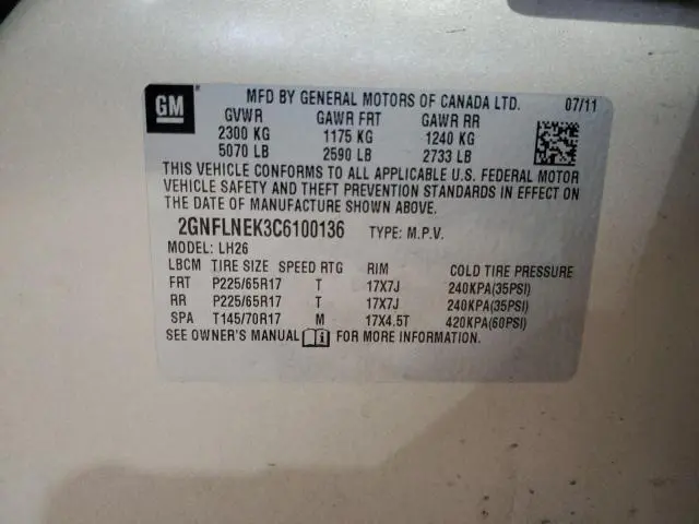 2012 CHEVROLET EQUINOX LT  