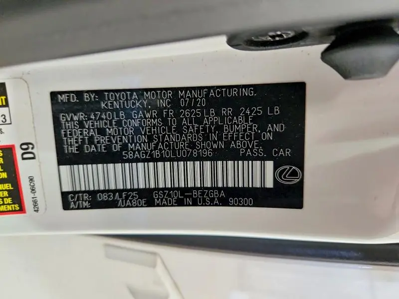 2020 LEXUS ES 350 F SPORT  