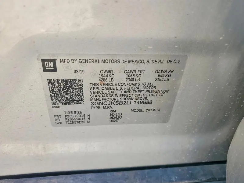 2020 CHEVROLET TRAX LS  
