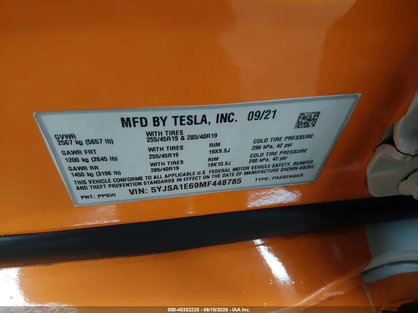 2021 TESLA MODEL S PLAID TRI MOTOR ALL-WHEEL DRIVE