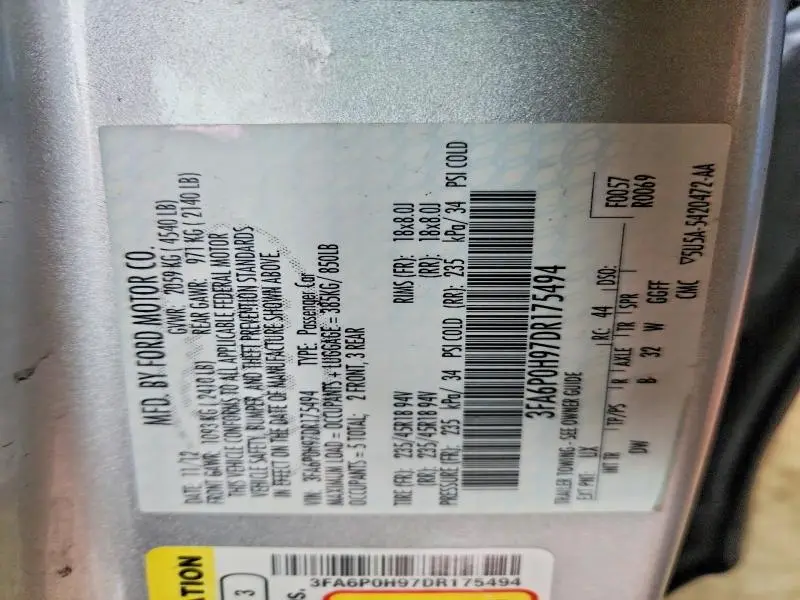 2013 FORD FUSION SE  