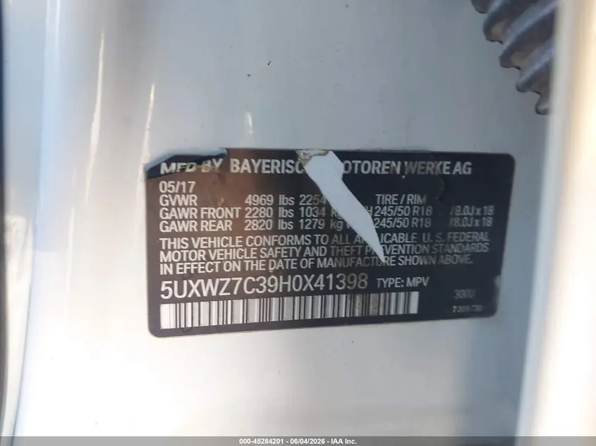 2017 BMW X3 SDRIVE28I
