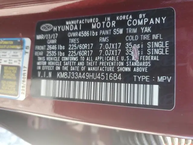 2017 HYUNDAI TUCSON LIMITED  