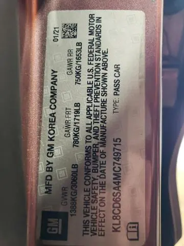 2021 CHEVROLET SPARK   