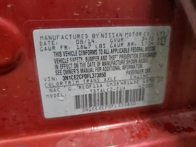 2015 NISSAN VERSA NOTE S  