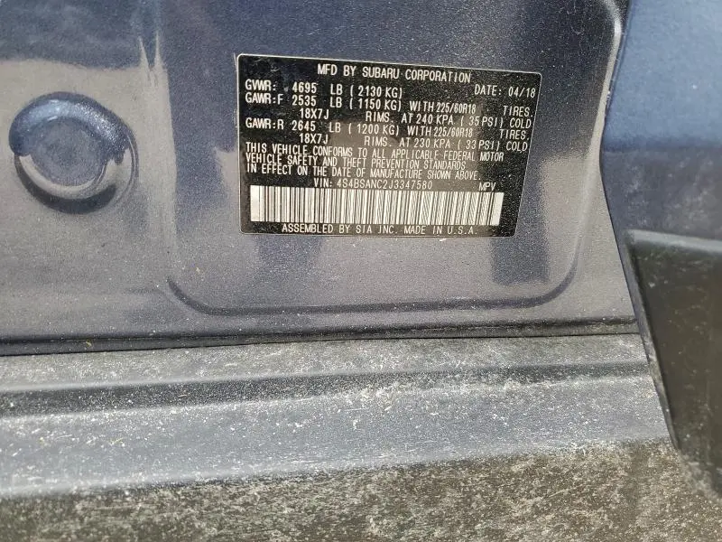 2018 SUBARU OUTBACK 2.5I LIMITED  