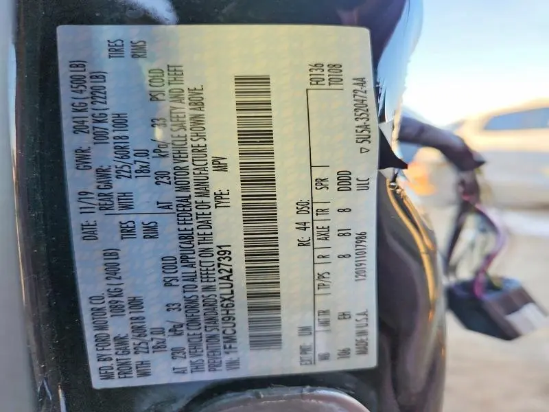 2020 FORD ESCAPE SEL  