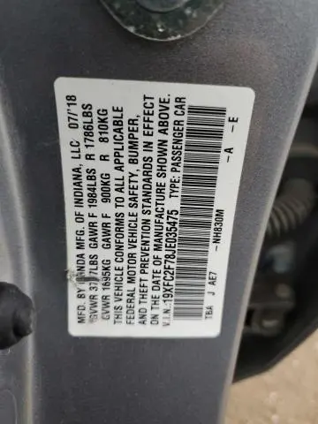 2018 HONDA CIVIC EX  