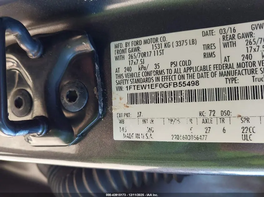 2016 FORD F-150 XLT