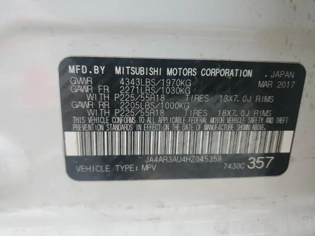 2017 MITSUBISHI OUTLANDER SPORT ES  