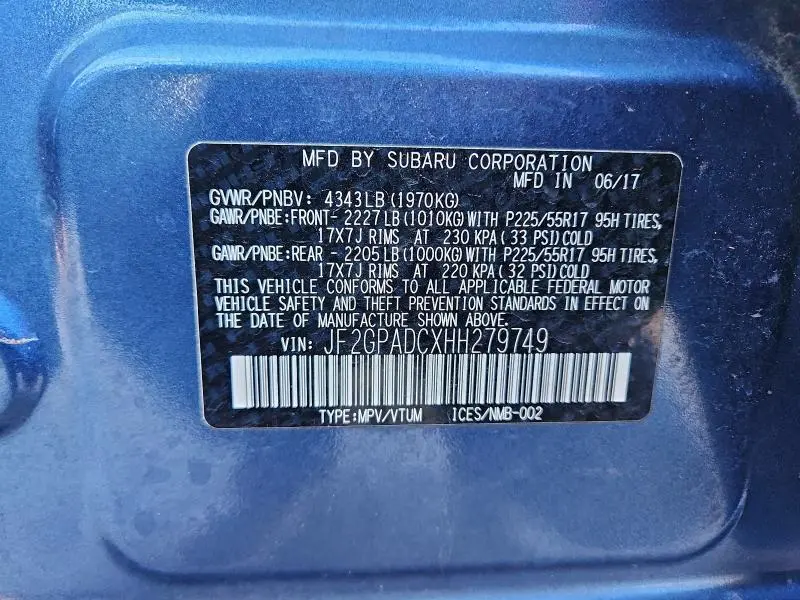 2017 SUBARU CROSSTREK PREMIUM  