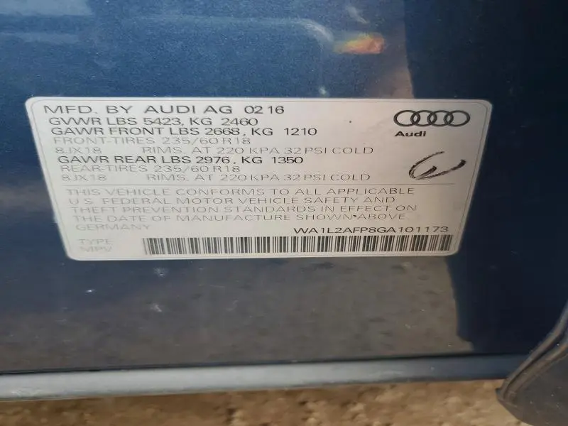 2016 AUDI Q5 PREMIUM PLUS  
