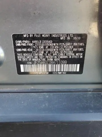 2011 SUBARU FORESTER TOURING  