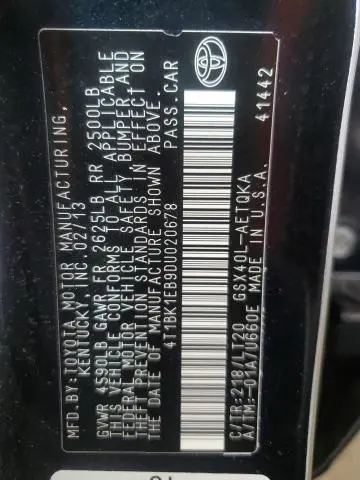 2013 TOYOTA AVALON BASE  