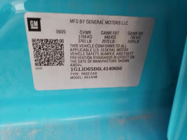 2020 CHEVROLET SONIC LT  