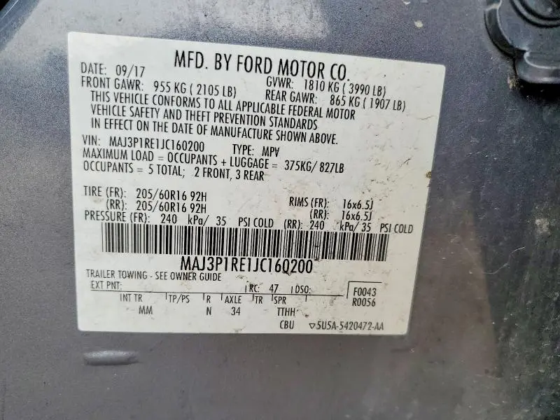 2018 FORD ECOSPORT S  