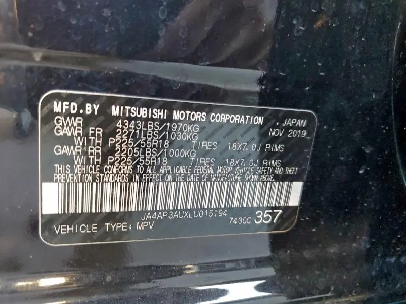 2020 MITSUBISHI OUTLANDER SPORT ES  