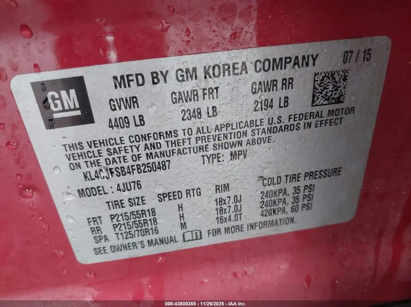 2015 BUICK ENCORE CONVENIENCE