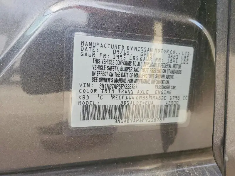 2015 NISSAN SENTRA S  