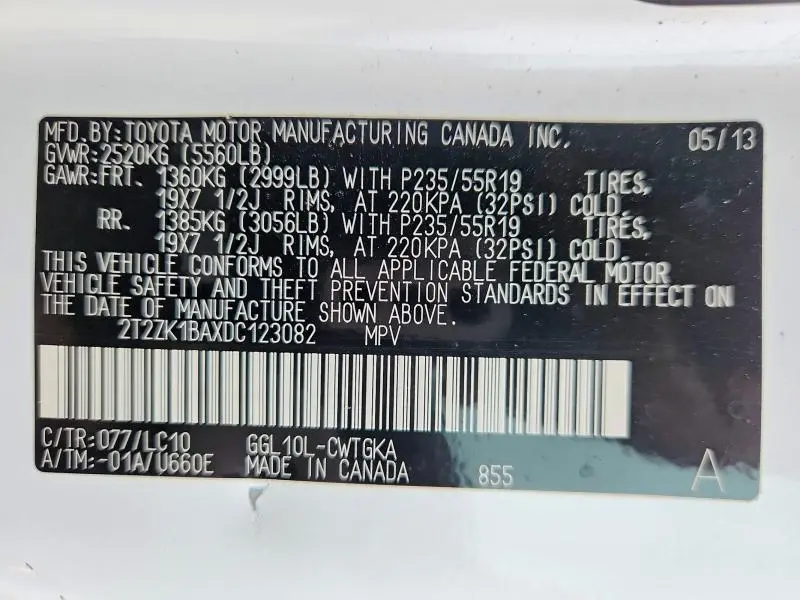 2013 LEXUS RX 350 BASE  