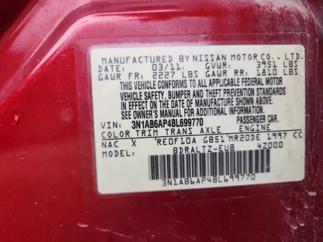 2011 NISSAN SENTRA 2.0  