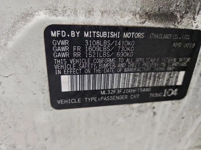 2019 MITSUBISHI MIRAGE G4 ES  