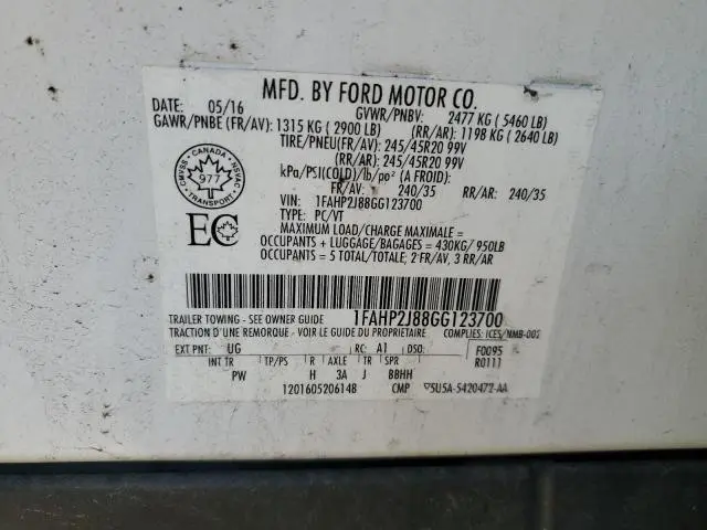 2016 FORD TAURUS LIMITED