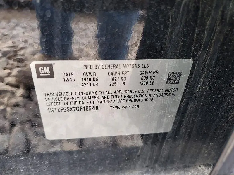2016 CHEVROLET MALIBU LT  