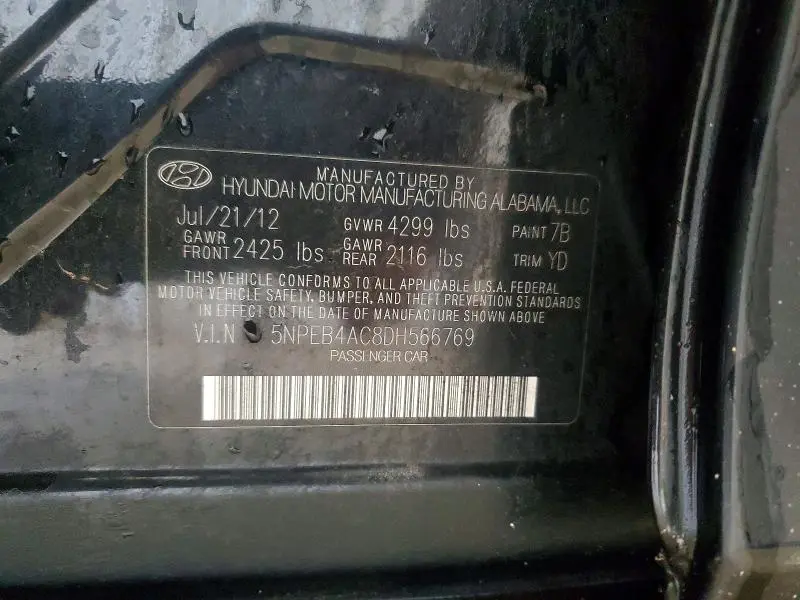 2013 HYUNDAI SONATA GLS  