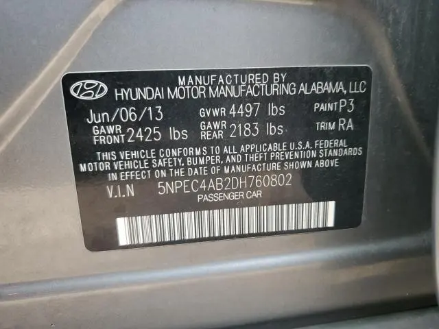 2013 HYUNDAI SONATA SE  