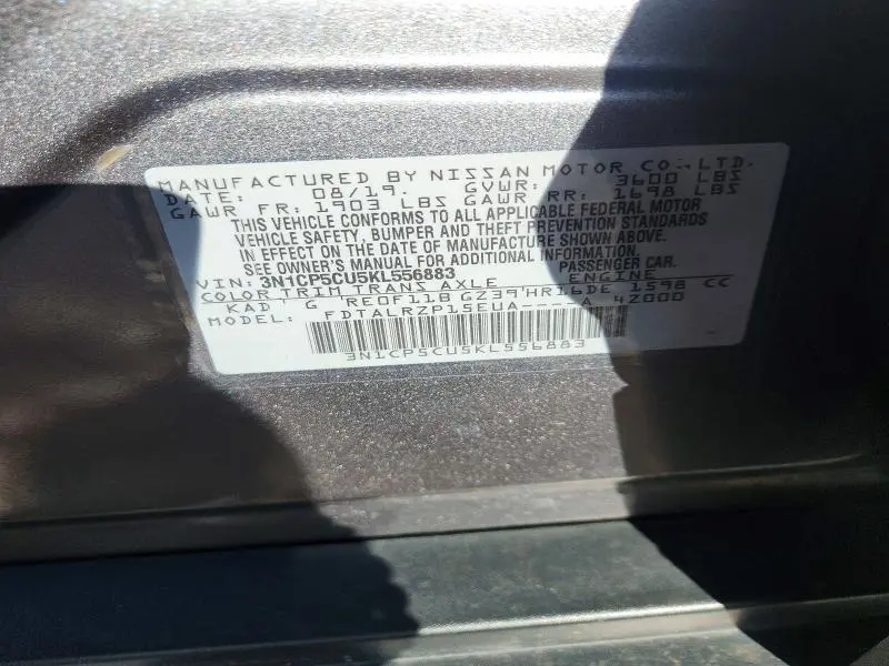2019 NISSAN KICKS S  