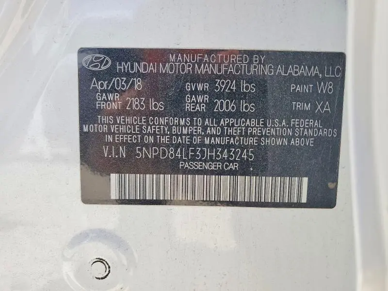 2018 HYUNDAI ELANTRA SEL  