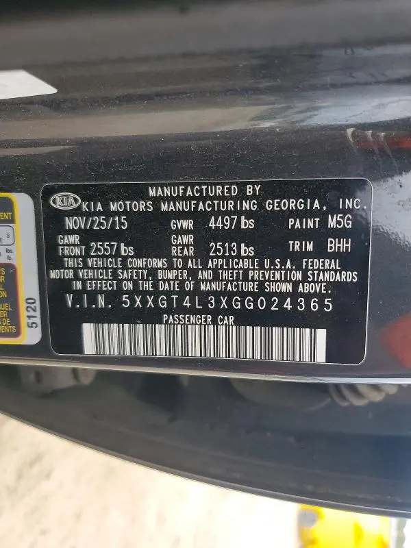 2016 KIA OPTIMA LX  