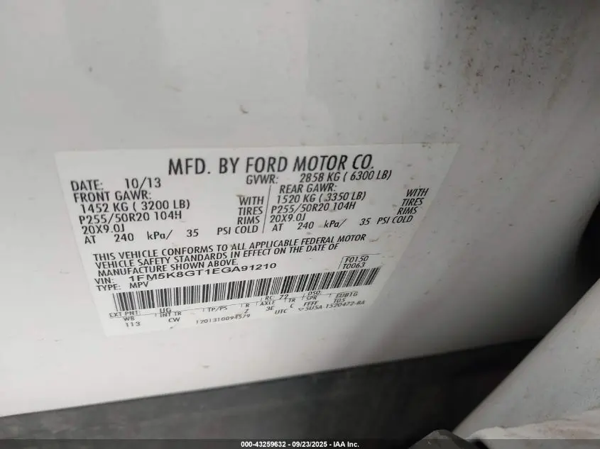 2014 FORD EXPLORER SPORT