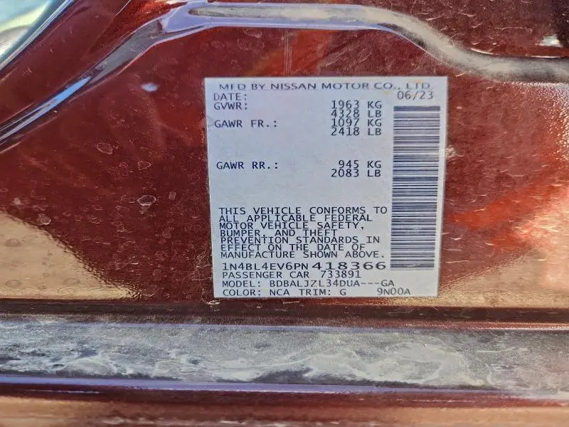 2023 NISSAN ALTIMA 2.5 SL  