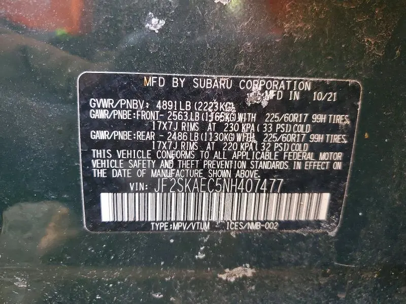 2022 SUBARU FORESTER PREMIUM  