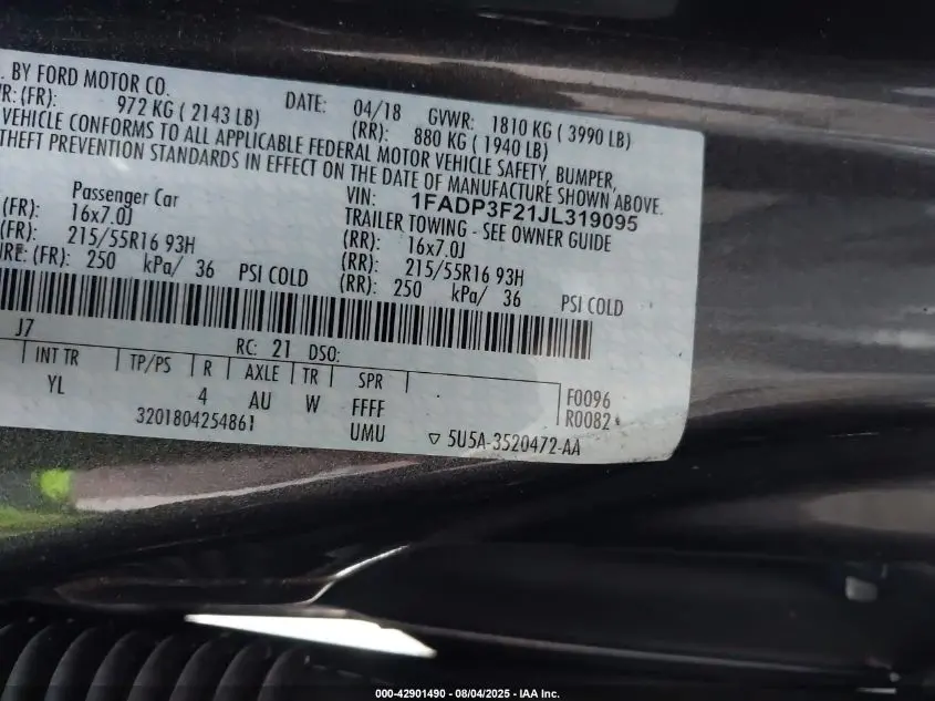 2018 FORD FOCUS SE