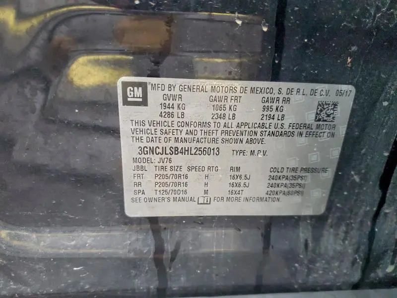 2017 CHEVROLET TRAX 1LT  