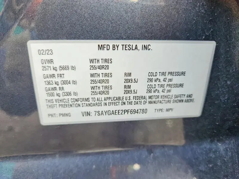 2023 TESLA MODEL Y   