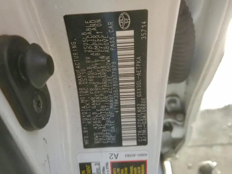 2011 TOYOTA AVALON BASE  