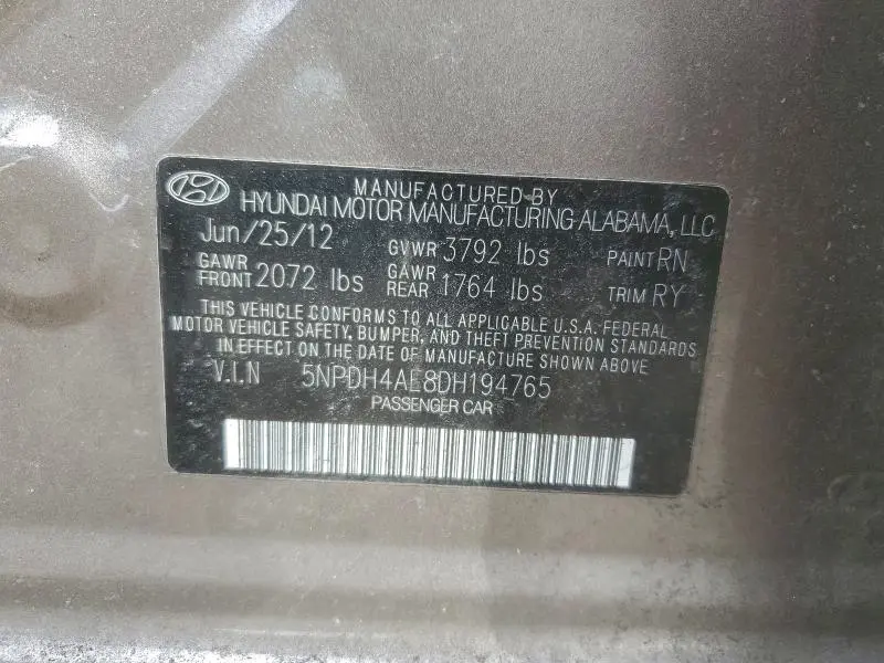 2013 HYUNDAI ELANTRA GLS  