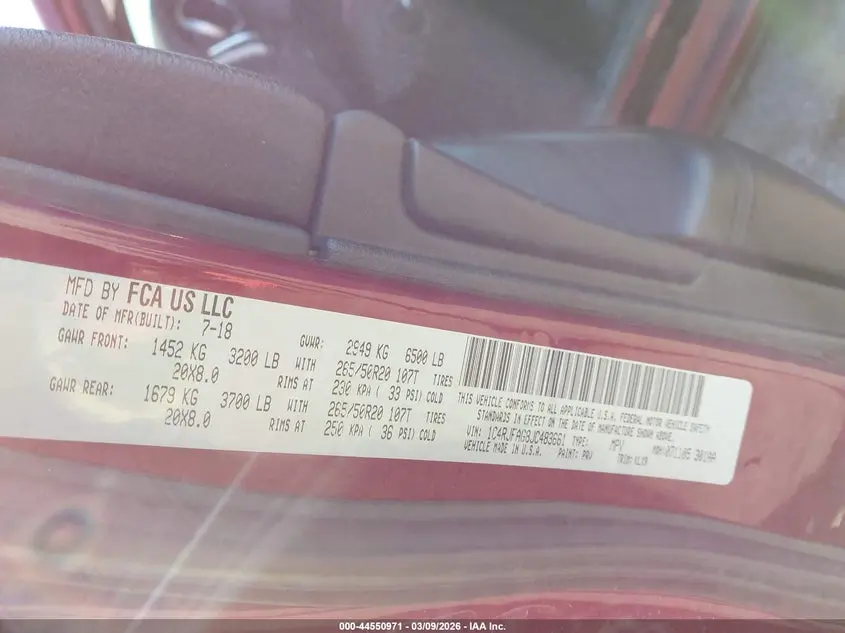 2018 JEEP GRAND CHEROKEE ALTITUDE 4X4