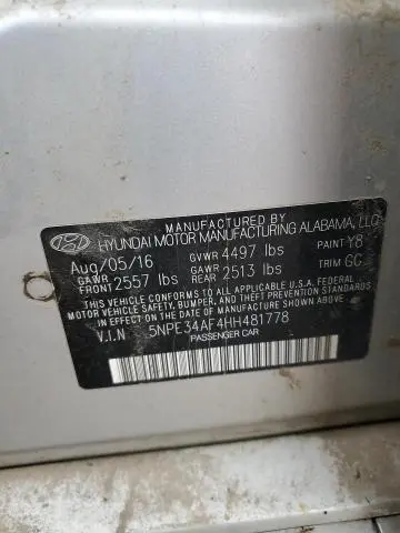 2017 HYUNDAI SONATA SPORT  