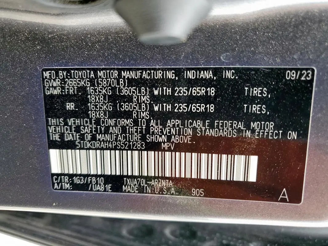 2023 TOYOTA HIGHLANDER L  
