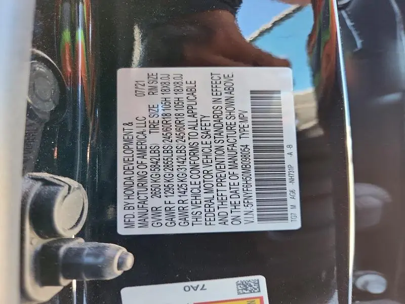 2021 HONDA PILOT EXL  