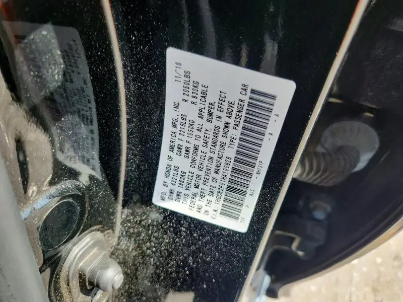 2017 HONDA ACCORD EX  