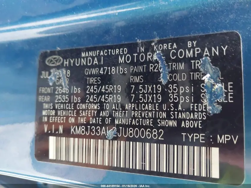 2018 HYUNDAI TUCSON SPORT