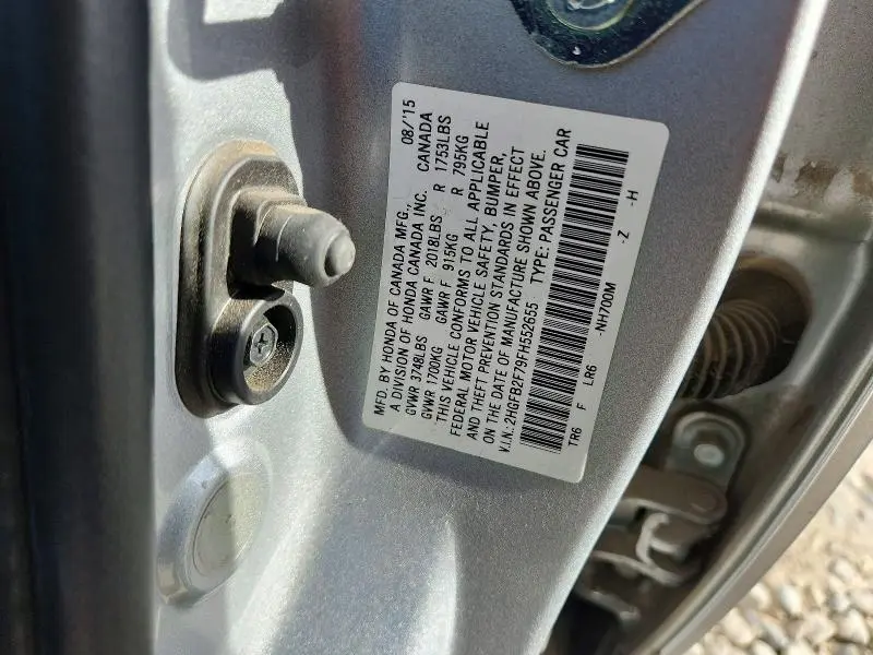 2015 HONDA CIVIC SE  