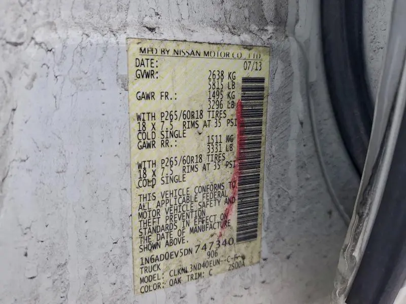 2013 NISSAN FRONTIER S  